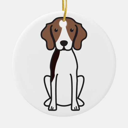 Treeing Wanderercoonhound-HundeCartoon Keramikornament (Vorne)