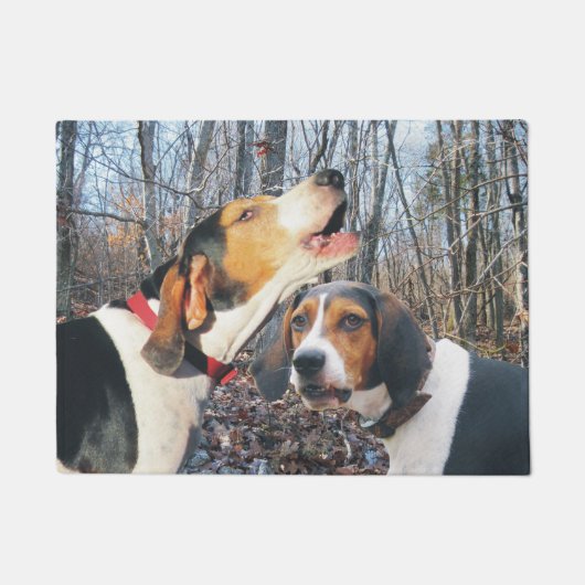 Treeing WandererCoonhound in der Holz-Tür-Matte Fußmatte (Vorderseite)