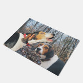 Treeing WandererCoonhound in der Holz-Tür-Matte Fußmatte (Schrägansicht)
