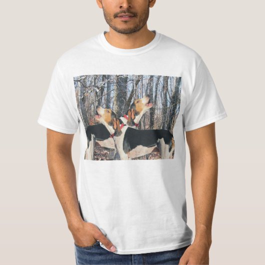 Treeing WandererCoonhounds im Holz-T-Shirt T-Shirt (Vorderseite)