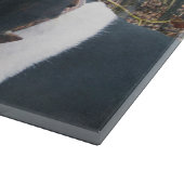 Treeing WandererCoonhounds im hölzernen Schneidebrett (Ecke)