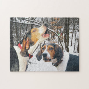 Treeing WandererCoonhounds in Snowy-Holz Puzzle