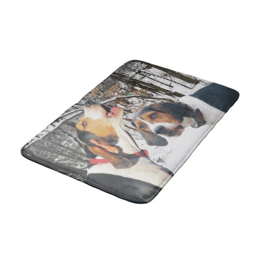 Treeing WandererCoonhoundsnowy-Holz Badematte (Schrägansicht)