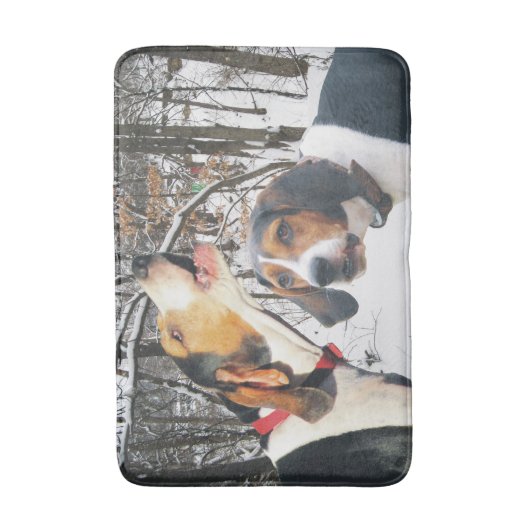 Treeing WandererCoonhoundsnowy-Holz Badematte (Vorderseite Vertikal)