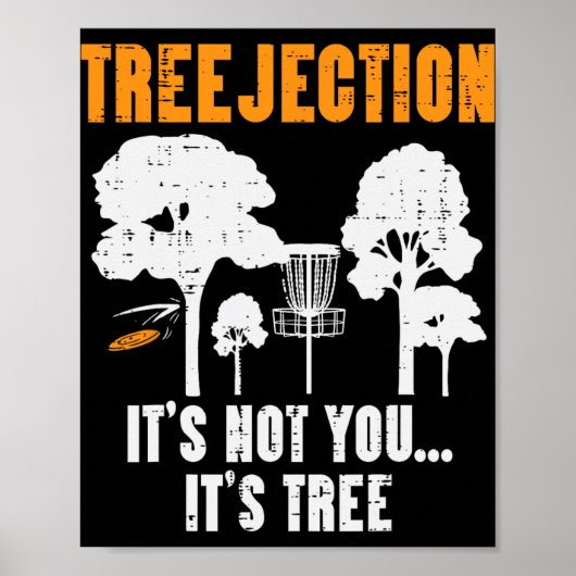 Treejection Disc Golf lustige Frisbee-Golf-Sportar Poster (Vorne)