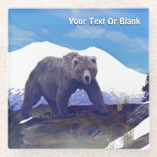 Treeline Grizzly Glasuntersetzer (Vorderseite)