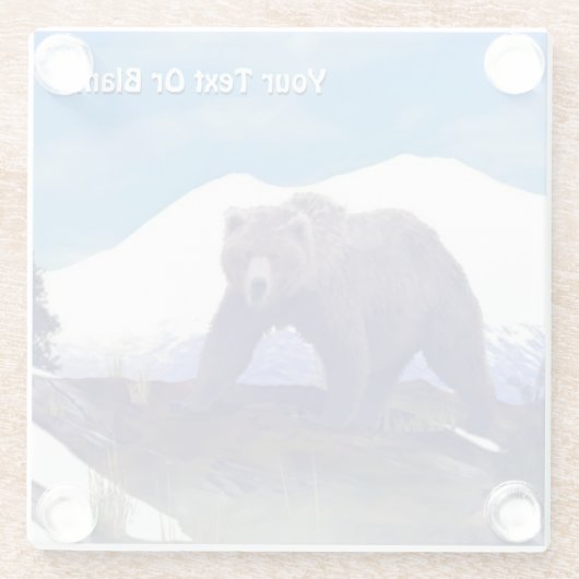 Treeline Grizzly Glasuntersetzer (Rückseite)