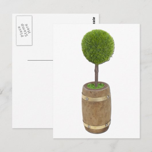 TreePlantedRainBarrel050811 Postkarte (Vorne/Hinten)