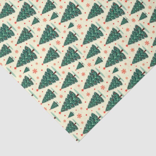 Trees and Snowflakes Seidenpapier (Detail)