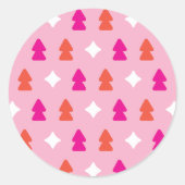 Trees and Twinkles Orange and Pink Sticker (Vorderseite)
