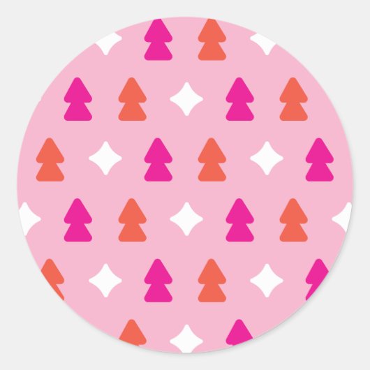 Trees and Twinkles Orange and Pink Sticker (Vorderseite)