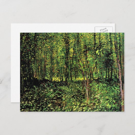 Trees and Undergrowth by Vincent van Gogh Postkarte (Vorne/Hinten)