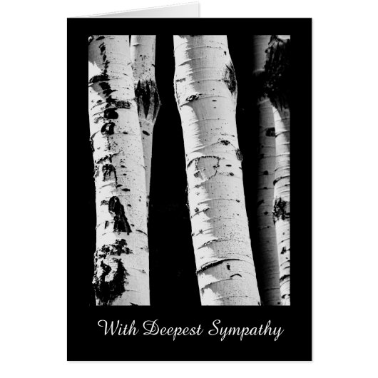 Trees Aspen Black and White Sympathy Card (Vorne)
