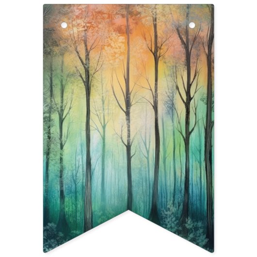 trees backdrop wimpelkette (Dritte Fahne)