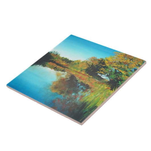 Trees Fall Landscape Frische Keramik Fliese (Seite)