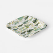 Trees Gold Glitzer Paper Plate Pappteller (Gewinkelt)
