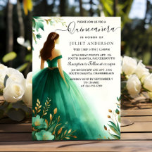 Trees Gold Mint Glam Emerald Green Quinceanera erh