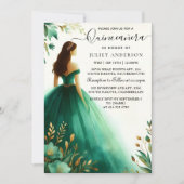 Trees Gold Mint Glam Emerald Green Quinceanera erh Einladung (Vorderseite)