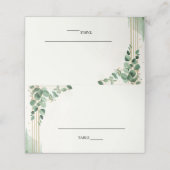 Trees Gold Mint Glam Emerald Green Quinceanera Platzkarte (Außenseite Aufgefaltet)