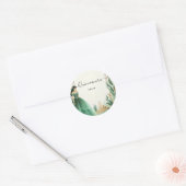 Trees Gold Mint Glam Emerald Green Quinceanera Runder Aufkleber (Umschlag)