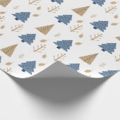 Trees in Blue and Gold Geschenkpapier (Ecke)