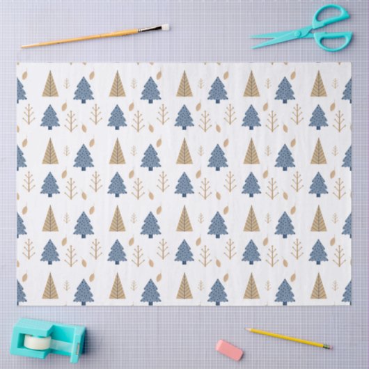 Trees in Blue and Gold Seidenpapier (Basteln)