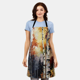 Trees in the Forest Birch with sunlight Schürze