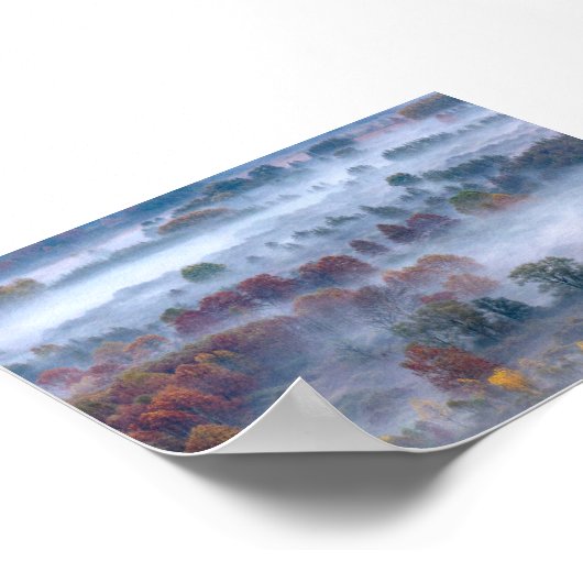 Trees in the morning mist poster (Ecke)