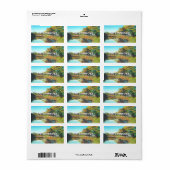 Trees Landscape Art Custom Label Adressaufkleber (Vorne)