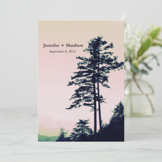Trees Liebe l Celebrating Nature Custom Invitation Einladung (Stehend Vorderseite)