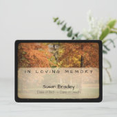 Trees Memorial Beileid Vielen Dank mit Texten 2 Einladung (Stehend Vorderseite)