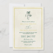 Trees Palm Coastal Drift Beach QR Code Wedding Einladung (Vorderseite)