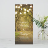 Trees Path String Lights Hochzeitsprogramme Programm (Stehend Vorderseite)
