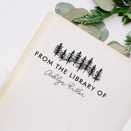 Trees Personal Library Book Briefmarke Gummistempel