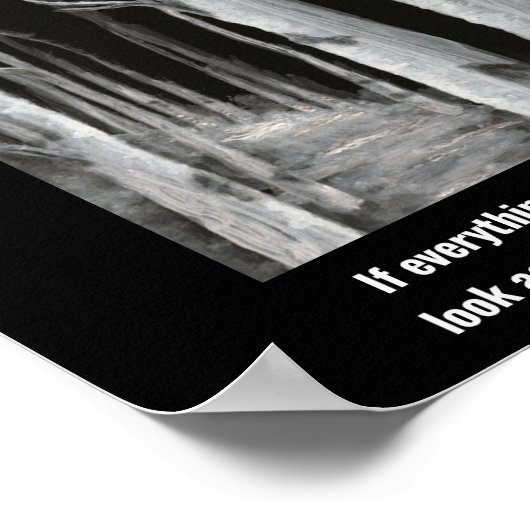 Trees Schwarz-weiß Gold Rumi Value Poster (Ecke)