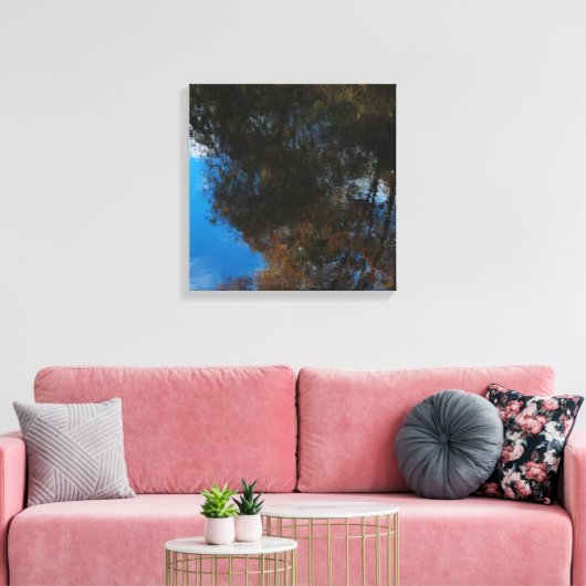 Trees Water Reflection II Stretched Canvas Print Leinwanddruck (Insitu (Wohnzimmer))