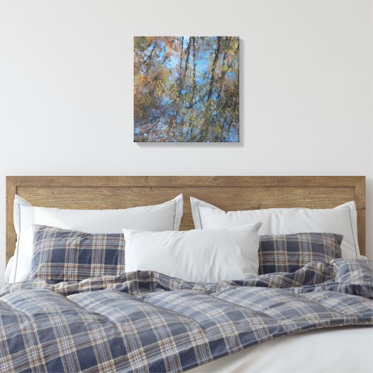 Trees Water Reflection Stretched Canvas Print Leinwanddruck (Insitu (Schlafzimmer))
