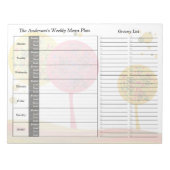 Trees Weekly Personalisiert Menu Plan Notepad Notizblock (Vorderseite)