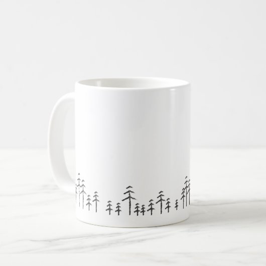 Treescape Minimalistische Tasse (Vorderseite Links)