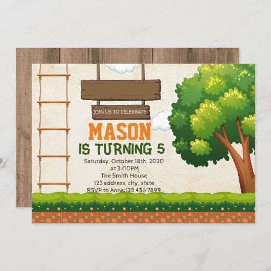 TreeTop-Kurs-Party Einladung (Vorne/Hinten)