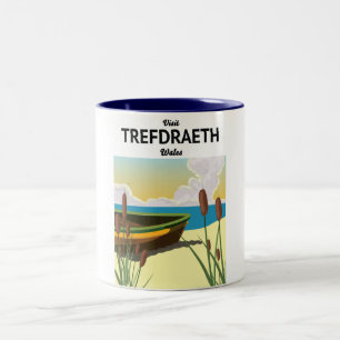 Trefdraeth-Küstenreiseplakat Zweifarbige Tasse
