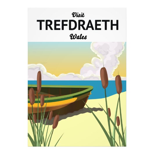 Trefdraht Reiseplakat am Meer Fotodruck (Vorne)