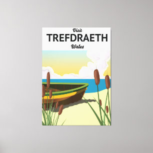Trefdraht Reiseplakat am Meer Leinwanddruck