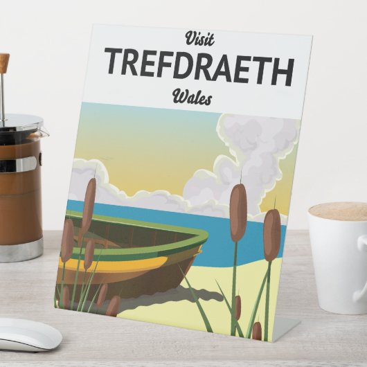 Trefdraht Reiseplakat am Meer Sockelschild (In Situ)