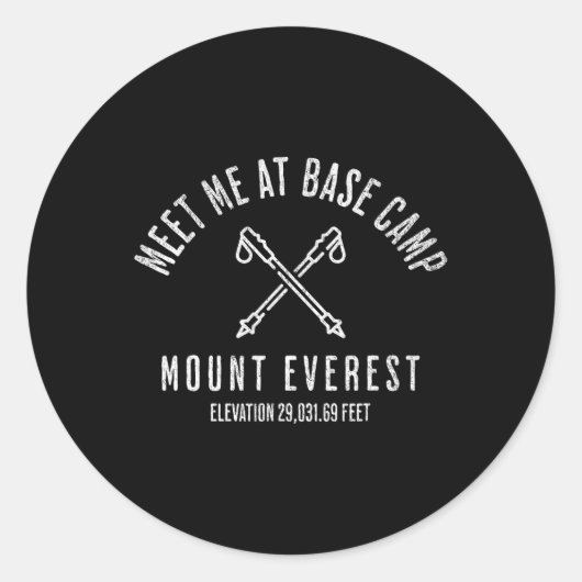 Treffe mich am Basislager des Mount Everest Bergst Runder Aufkleber (Vorderseite)