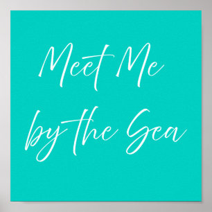 Treffe mich am Meer Rosa Poster   Preppy Küste