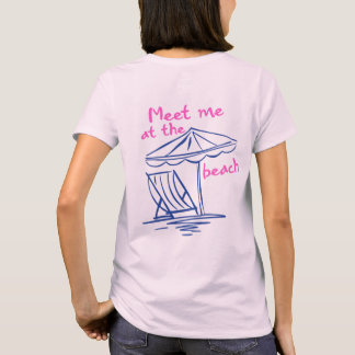 Treffe mich am Strand – Grafische Küsten-Sommer-Vi T-Shirt