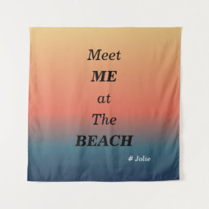 Treffe mich am Strand Sommer Strand Sonnenaufgang  Wandteppich