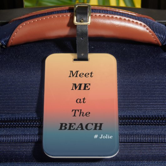 Treffe mich am Strand Sommerstrand Sonnenaufgang F Gepäckanhänger (Vorderseite Insitu 2)
