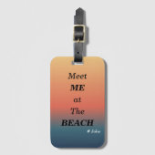 Treffe mich am Strand Sommerstrand Sonnenaufgang F Gepäckanhänger (Vorderseite Vertikal)